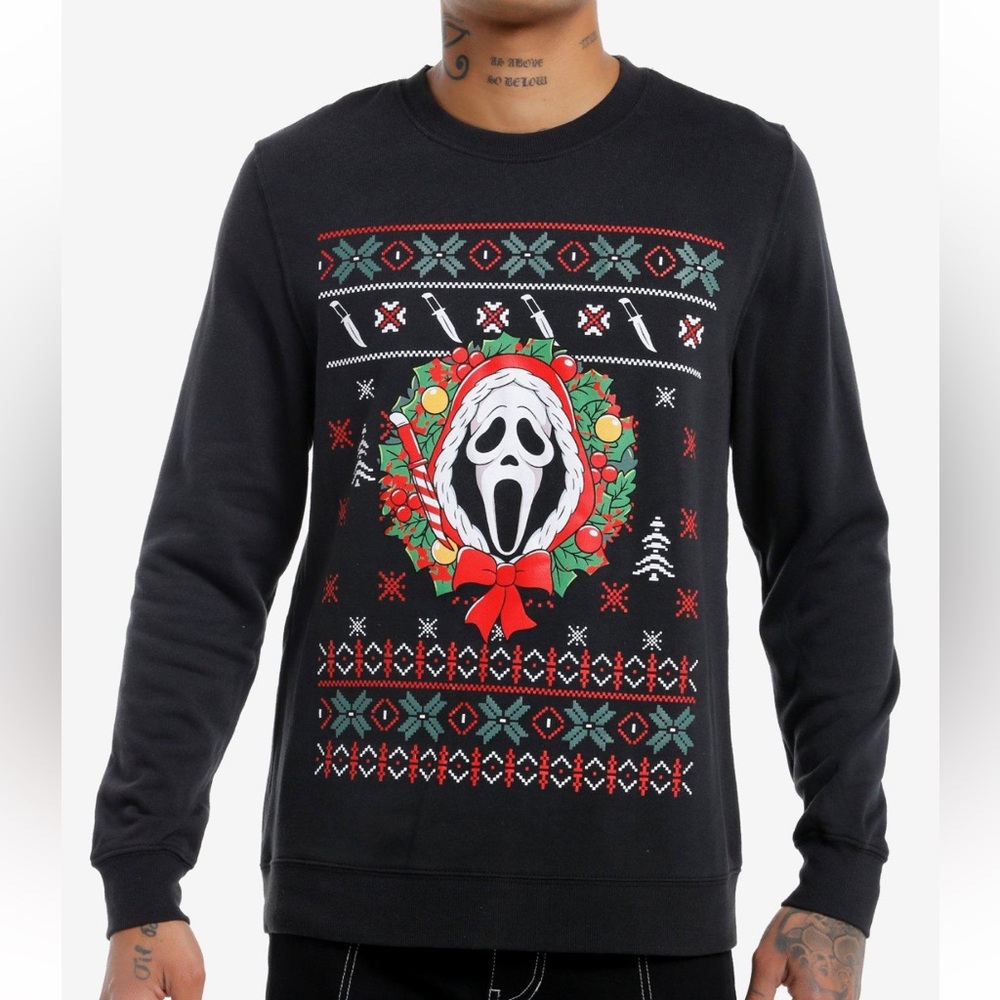 Unisex Ghostface Holiday Sweatshirt Hot Topic Scream Ghost Face